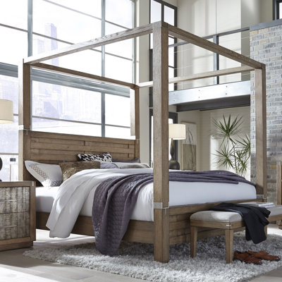 canopy bed king beds wayfair frame hastings wood